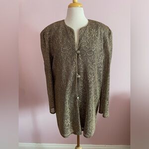 Vintage Gold Floral Patterned Jacket